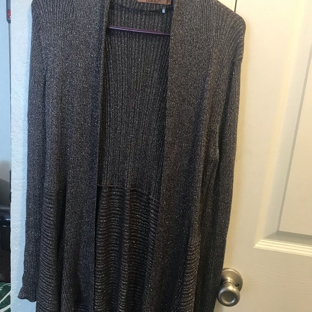 Ladies cardigan. Dark grey metallic very cool - Picture 3 of 7